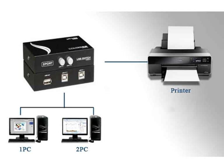 پرینتر سوئیچ 2 پورت دستی printer switch 2 port manual