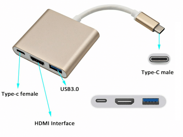 تبدیل تیپ سی به HDMI ، USB3 ، Type-C