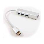 هاب تایپ سی USB3.0 و USB2.0 به همراه لن | هاب تایپ سی | هاب اکسترنال usb3 تایپ سی | کارت شبکه تایپ سی | هاب تایپ c |