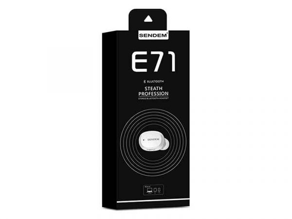 خرید، فروش و قیمت هندزفری بلوتوثی حلزونی مدل e71 یا هندزفری sendem مدل e71 یک هندزفری بلوتوث با کیفیت می باشد که در بازار به هندزفری حلزونی معروف است.